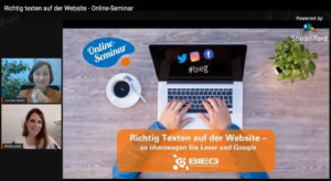 BIEG Online-Seminar auf Youtube